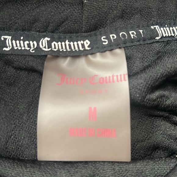 Juicy Couture jacquard quilted crop pullover black medium cowl neck thumb holes - Picture 7 of 8